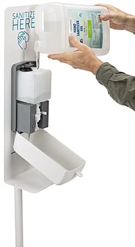 Touchless Hand Sanitizer Dispenser, Floor Standing W/ Pre-Printed Backsplash - White 7 Touchless Hand Sanitizer Dispenser, Floor Standing W/ Pre-Printed Backsplash - White - Image 5