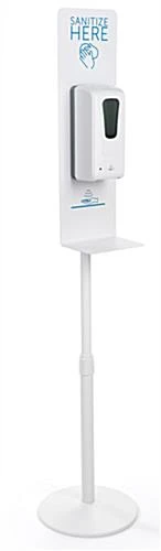 Touchless Hand Sanitizer Dispenser, Floor Standing W/ Pre-Printed Backsplash - White 3 Touchless Hand Sanitizer Dispenser, Floor Standing W/ Pre-Printed Backsplash - White