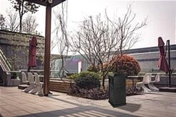 17 Gal Cast Aluminum Trash Receptacle W/ Powder Coated Finish, Decorative - Black -LuxeDisplay Shop fgaltrash1.ra7 preview