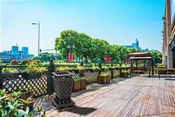 10 Gal Cast Aluminum Trash Receptacle W/ Powder Coated Finish, Basket Weave - Black -LuxeDisplay Shop fgaltrash3.ra5 preview