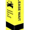 12.25 X 52 Coroplast® Bollard Cover W/ Pre-Printed WAIT IN YOUR CAR Message - Yellow -LuxeDisplay Shop fgcbcoversqcp.rw preview