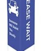 11.5 X 52 Coroplast® Bollard Cover W/ Pre-Printed WAIT IN YOUR CAR Message - Blue -LuxeDisplay Shop fgcbcoversscp.rw preview