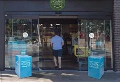 Corrugated Plastic Dump Bin For Floor, Includes Top, PPE Disposal Graphic - Blue -LuxeDisplay Shop fgctrwhppe.ra5 preview