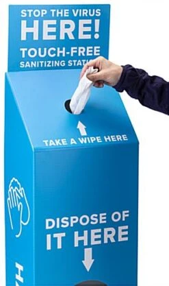 11 X 45 Floor Standing Sanitizing Wipe Dispenser W/ Pre-Printed Graphics - Wash Hands -LuxeDisplay Shop fgdhandss.ra3 preview