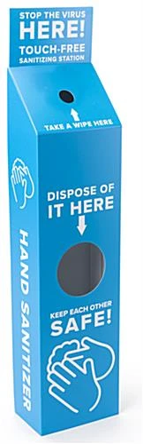 11 X 45 Floor Standing Sanitizing Wipe Dispenser W/ Pre-Printed Graphics - Wash Hands