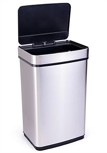 Trash Receptacle With 16 Gallon Bin W/ Motion Sensor - Silver 6 Trash Receptacle With 16 Gallon Bin W/ Motion Sensor - Silver - Image 4