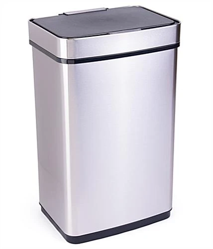 Trash Receptacle With 16 Gallon Bin W/ Motion Sensor - Silver 3 Trash Receptacle With 16 Gallon Bin W/ Motion Sensor - Silver