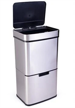 Trash Receptacle With 11 Gallon Bin, Motion Sensor W/ Multi-Purpose Drawer - Silver 9 Trash Receptacle With 11 Gallon Bin, Motion Sensor W/ Multi-Purpose Drawer - Silver -LuxeDisplay Shop fgetcss67.ra3 preview
