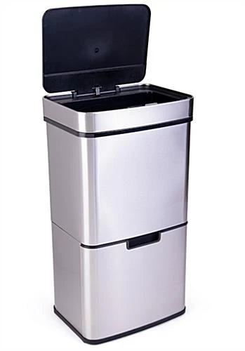 Trash Receptacle With 11 Gallon Bin, Motion Sensor W/ Multi-Purpose Drawer - Silver 5 Trash Receptacle With 11 Gallon Bin, Motion Sensor W/ Multi-Purpose Drawer - Silver - Image 3