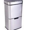 Trash Receptacle With 11 Gallon Bin, Motion Sensor W/ Multi-Purpose Drawer - Silver