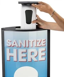 Touchless Hand Sanitizer Dispenser, Generic Gel, Floor Stand, Pre-Print Graphic-Blue -LuxeDisplay Shop fghndstize3.ra3 preview