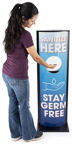 Touchless Hand Sanitizer Dispenser, Generic Gel, Floor Stand, Pre-Print Graphic-Blue -LuxeDisplay Shop fghndstize3.ra5 preview