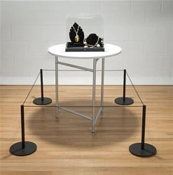 QueuePole Slim 16” Black Stanchion Post, Rope Not Included -LuxeDisplay Shop fgms16blk.renv preview