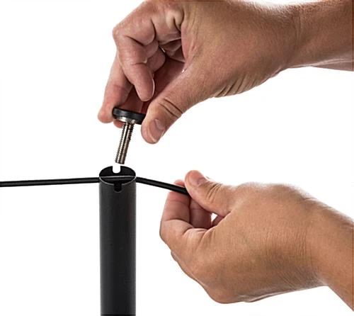 QueuePole Slim 39” Black Stanchion Post, Rope Not Included 4 QueuePole Slim 39” Black Stanchion Post, Rope Not Included - Image 2