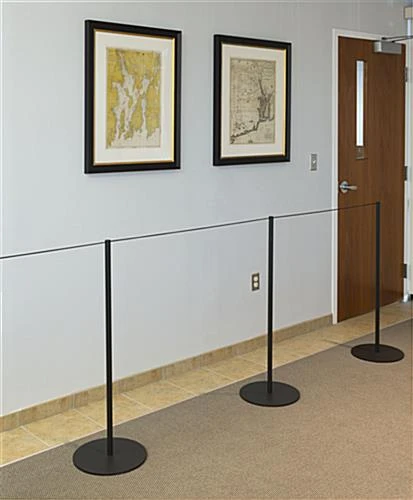 QueuePole Slim 39” Black Stanchion Post, Rope Not Included 5 QueuePole Slim 39” Black Stanchion Post, Rope Not Included - Image 3