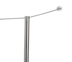 QueuePole Slim Wall Plate For Stanchion Rope, 1" Diameter - Silver -LuxeDisplay Shop fgmswrsv.ra2 preview