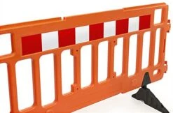 76"w X 40"h Interlocking Crowd Control Barrier, HDPE Plastic - Orange -LuxeDisplay Shop fgpfblarge.ra3 preview