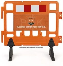 43"w X 40"h Interlocking Crowd Control Barrier, HDPE Plastic - Orange -LuxeDisplay Shop fgpfbsmall.ra11 preview