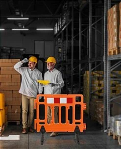 43"w X 40"h Interlocking Crowd Control Barrier, HDPE Plastic - Orange -LuxeDisplay Shop fgpfbsmall.ra7 preview