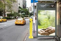 42" Steel Bollard, Surface Mount, High Visibility Finish - Yellow/Black -LuxeDisplay Shop fgsteelsb.ra7 preview