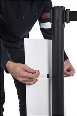 12 X 30 Pre-Printed Stanchion Sign, Curved, Crowd Control – Social Distancing -LuxeDisplay Shop fgstscvuv1.ra4 preview