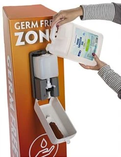 12 X 60 Touchless Sanitizer Dispenser Station W/ Pre-Printed Graphics - Red -LuxeDisplay Shop fgtrihsssg.ra5 preview