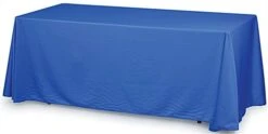 6' Folding Table With Tablecloth - Blue
