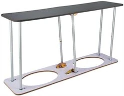 6’ Wide Portable Counter With Black Stretch Cover & Carrying Bags - Black & Silver 9 6’ Wide Portable Counter With Black Stretch Cover & Carrying Bags - Black & Silver -LuxeDisplay Shop frc39sq.ra1 preview