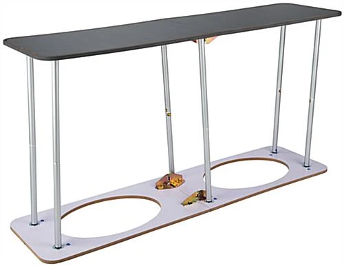 6’ Wide Portable Counter With Black Stretch Cover & Carrying Bags - Black & Silver 4 6’ Wide Portable Counter With Black Stretch Cover & Carrying Bags - Black & Silver - Image 2