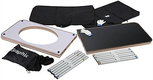 6’ Wide Portable Counter With Black Stretch Cover & Carrying Bags - Black & Silver 8 6’ Wide Portable Counter With Black Stretch Cover & Carrying Bags - Black & Silver - Image 6