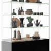 48" Glass Display Case W/ Sliding Doors, Base Cabinets, Frameless - Black
