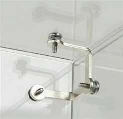 18” Glass Display Case With 4 Fixed Height Shelves, Frameless, Hinged Door – Black -LuxeDisplay Shop frcnrblk.ra5 preview