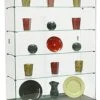 48" Glass Display Case W/ Sliding Doors, Fixed Shelves, Frameless - Black