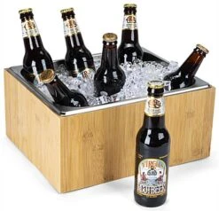 12"w X 6.5"h Ice Housing With Removable Steel Tray - Bamboo -LuxeDisplay Shop fsihwoodm.ra2 preview