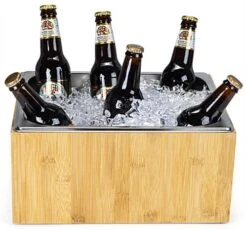 12"w X 6.5"h Ice Housing With Removable Steel Tray - Bamboo -LuxeDisplay Shop fsihwoodm.ra3 preview