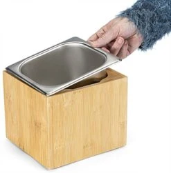 7"w X 6.5"h Ice Housing With Removable Steel Tray - Bamboo -LuxeDisplay Shop fsihwoods.ra4 preview