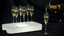 20"w Serving Tray W/ LED Lighting, 16 Color Options, Rechargeable - White -LuxeDisplay Shop fsledtray2.ra4 preview