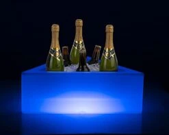 21"w Triangular Serving Tray W/ LED Lighting, 16 Color Options, Rechargeable - White -LuxeDisplay Shop fsledtrigl.ra4 preview