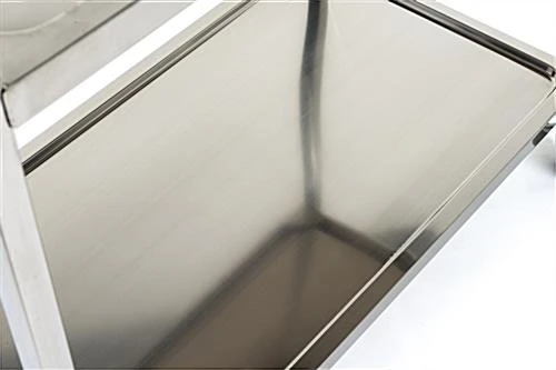 37.25 X 36.5 Service Cart, 3 Tiers, Stainless Steel, Locking Wheels - Silver 7 37.25 X 36.5 Service Cart, 3 Tiers, Stainless Steel, Locking Wheels - Silver - Image 5