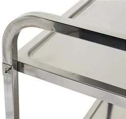 37.25 X 36.5 Service Cart, 2 Tiers, Stainless Steel, Locking Wheels - Silver -LuxeDisplay Shop fssscart.ra3 preview
