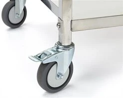37.25 X 36.5 Service Cart, 2 Tiers, Stainless Steel, Locking Wheels - Silver -LuxeDisplay Shop fssscart.ra4 preview