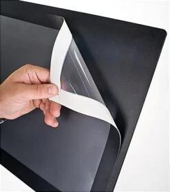 17 X 11 Menu Stand For Floor, Adhesive Lens, Curved Post, Portrait/Landscape - Black -LuxeDisplay Shop gd17cmbbk.ra2 preview