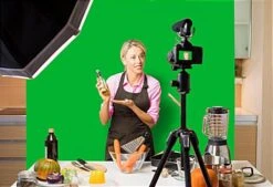 72 X 72 Green Screen Banner W/ Aluminum Snap Rails, Ceiling Hanging - Chroma Green -LuxeDisplay Shop gnhb7272.ra3 preview