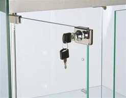 24” Display Case W/ LED Lights, Frameless, Hinged Door, Ships Assembled - Silver -LuxeDisplay Shop gtap24leds.ra2 preview