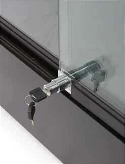 48” Display Case W/ LED Lights, Frameless, Sliding Doors, Ships Assembled - Black -LuxeDisplay Shop gtap48ledb.ra1 preview