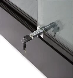 48" Glass Display Case W/ LED Side Lights, Sliding Door, Frameless - Black -LuxeDisplay Shop gtec48ledb.ra4 preview