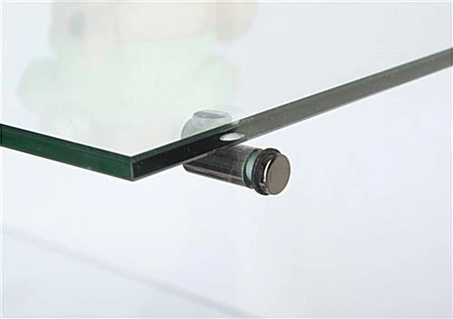 48" Glass Display Case W/ LED Side Lights, Sliding Door, Frameless - Silver 5 48" Glass Display Case W/ LED Side Lights, Sliding Door, Frameless - Silver - Image 3