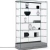 48" Glass Display Case W/ LED Side Lights, Sliding Door, Frameless - Silver 1 48" Glass Display Case W/ LED Side Lights, Sliding Door, Frameless - Silver -LuxeDisplay Shop gtec48leds.rw preview