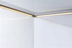 4ft. Glass Retail Counter W/ Mirror Deck, LED, Slider Doors, Ships Assembled, Silver -LuxeDisplay Shop gtled4fslv.ra2 preview