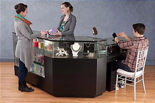 48" Quarter Vision Display Case W/Cabinets And Drawers, Ships Assembled - Black 10 48" Quarter Vision Display Case W/Cabinets And Drawers, Ships Assembled - Black - Image 8